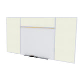 Ghent Porcelain Whiteboard / Vinyl Bulletin Combo Board, Magnetic, Style E, 5'H x 8'W, Ivory_1